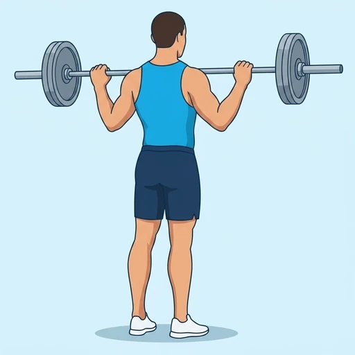 Standing barbell calf raise — Exercise illustration