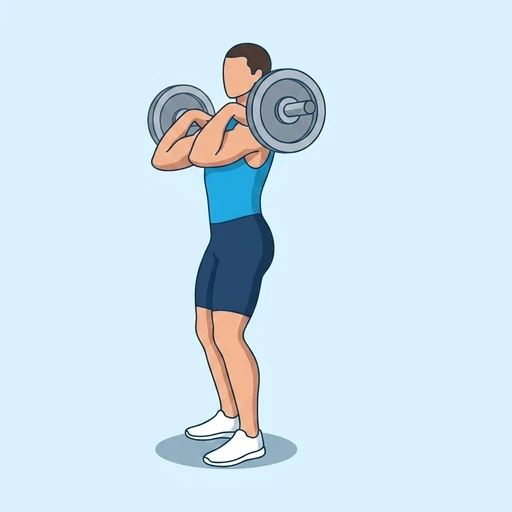 Barbell clean: Exercise illustration (peak)