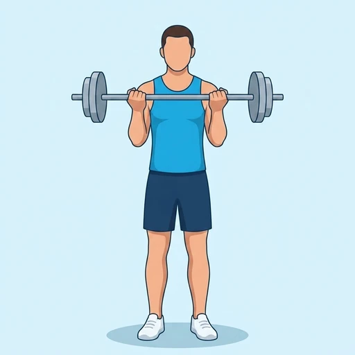 Barbell biceps curl: Exercise illustration (peak)