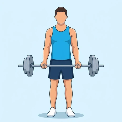 Barbell biceps curl — Exercise illustration