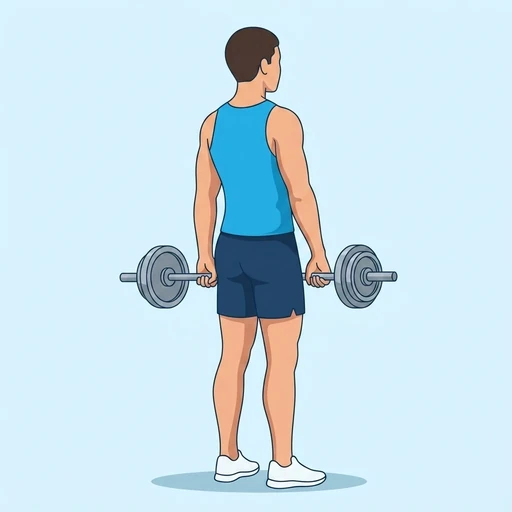 Peso muerto convencional con barra: Ilustración del ejercicio (peak)