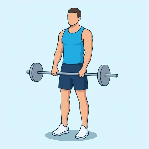 Barbell front raises — Exercise illustration