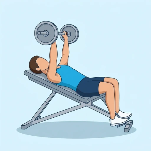 Incline barbell bench press — Exercise illustration