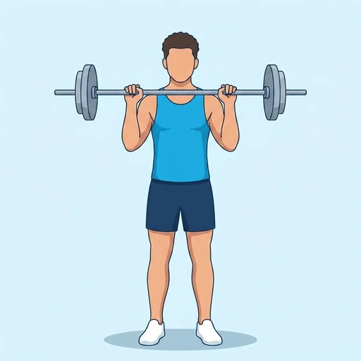 Standing barbell overhead press — Exercise illustration