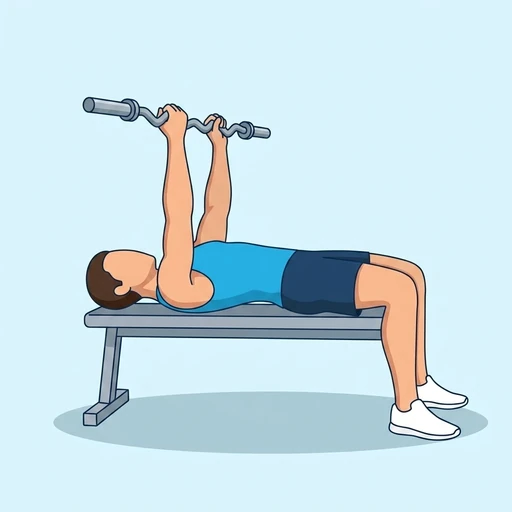 Barbell skull crusher — Exercise illustration