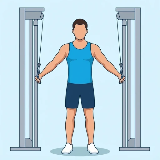 Standing cable chest fly — Exercise illustration