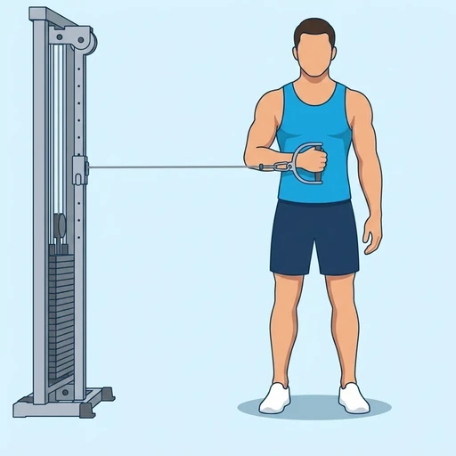 Cable external rotation: Exercise illustration (peak)