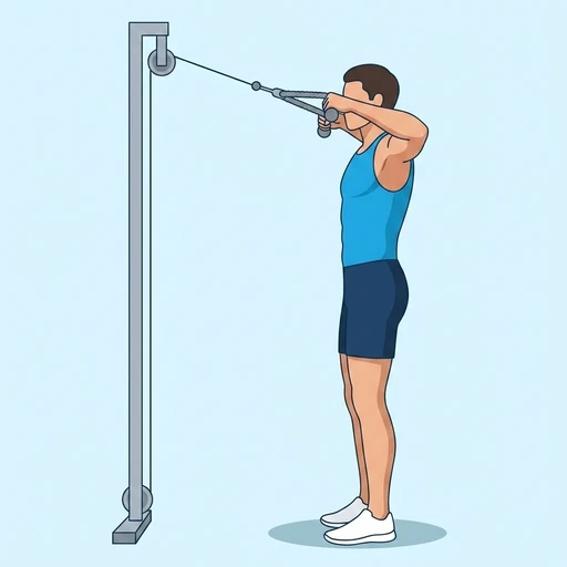 Cable face pull: Exercise illustration (peak)