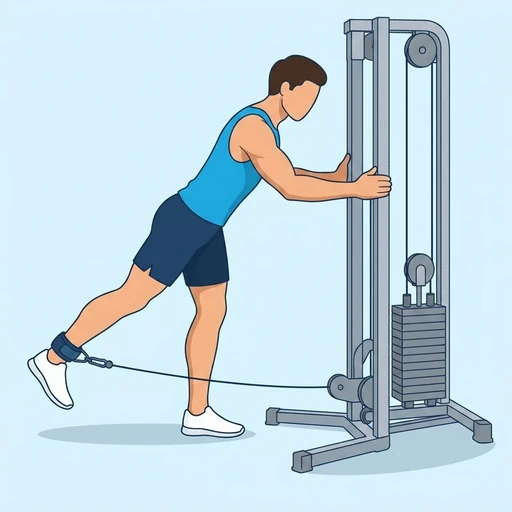 Standing cable glute kickback — Exercise illustration