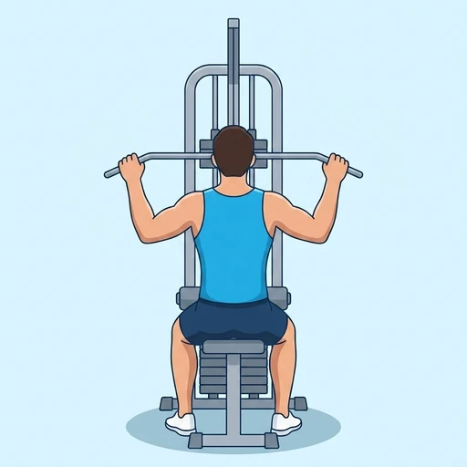 Jalón al pecho con agarre amplio: Ilustración del ejercicio (peak)