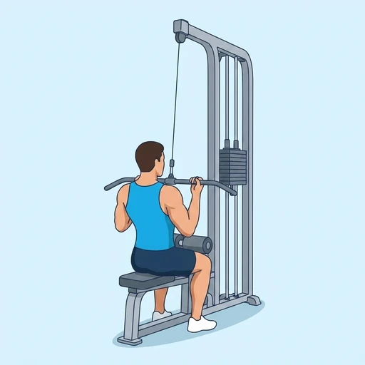 Cable reverse grip lat pulldown: Exercise illustration (peak)