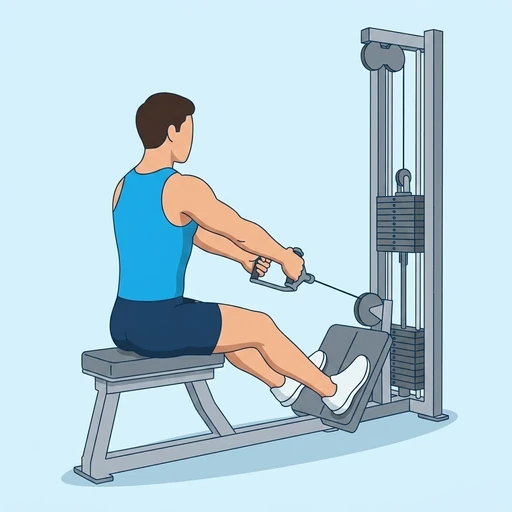 Seated cable row — Exercise illustration