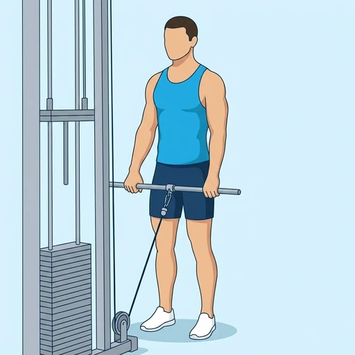 Cable upright row — Exercise illustration