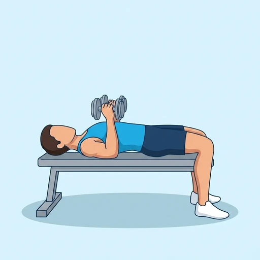 Dumbbell bench press — Exercise illustration