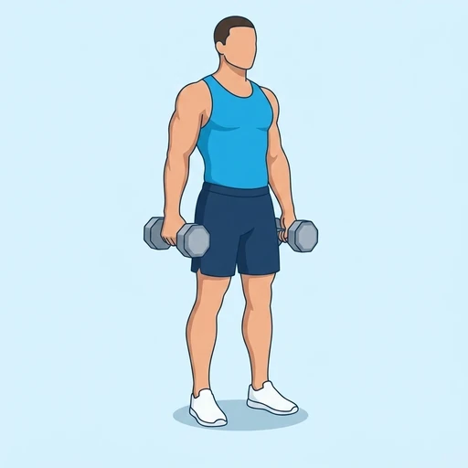 Standing dumbbell calf raise — Exercise illustration