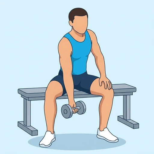 Dumbbell concentration curl — Exercise illustration