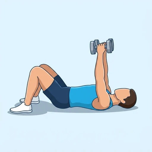 Dumbbell floor press — Exercise illustration