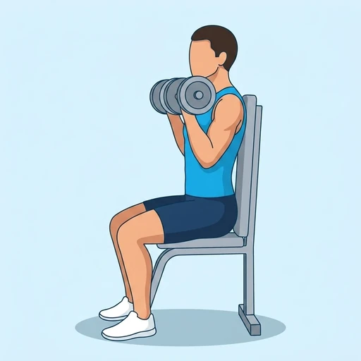 Seated dumbbell shoulder press — Exercise illustration