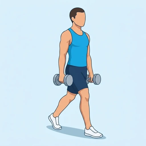 Dumbbell split squat — Exercise illustration