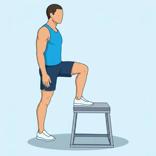 Dumbbell step-up — Exercise illustration