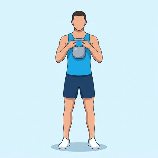 Kettlebell goblet squat — Exercise illustration