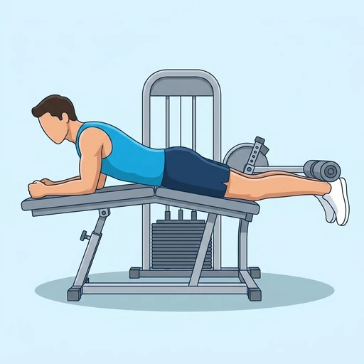 Machine leg curl — Exercise illustration