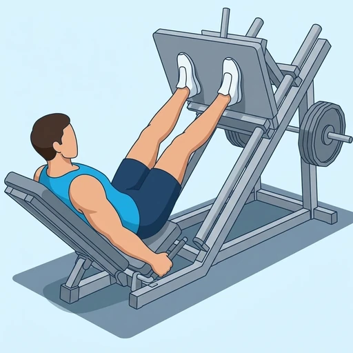 Machine leg press: Exercise illustration (peak)