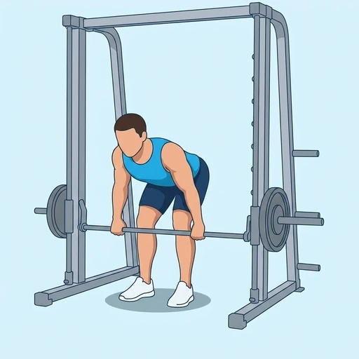 Machine smith bentover rows — Exercise illustration