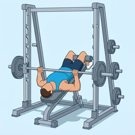 Machine smith decline bench press — Exercise illustration